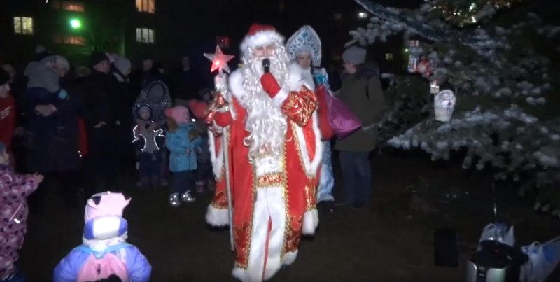 Новогодняя елка на улице Строителей