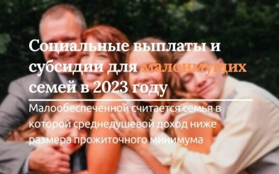 Социальные выплаты и субсидии для малоимущих семей в 2023 году