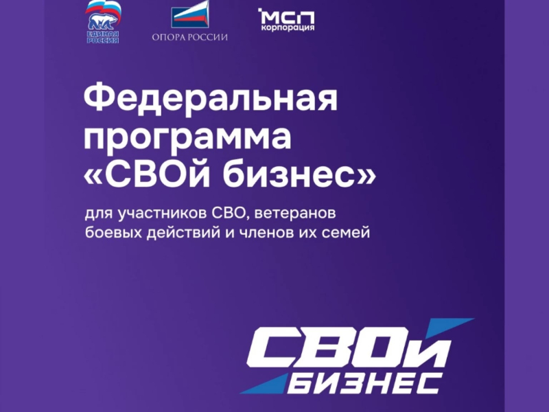 С марта 2025 г. реализуется Федеральная программа по предпринимательству «СВОЙ бизнес».