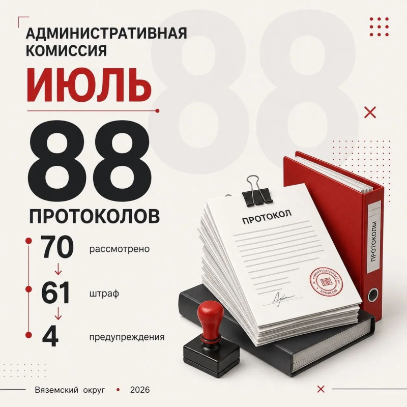 Итоги работы административной комиссии за июль 2026 года