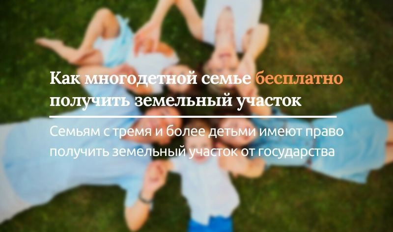 Как многодетной семье бесплатно получить земельный участок