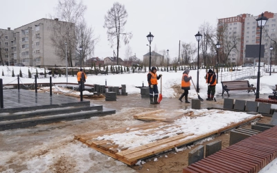 В Сквере Героев начались работы в рамках гарантийных обязательств подрядчика