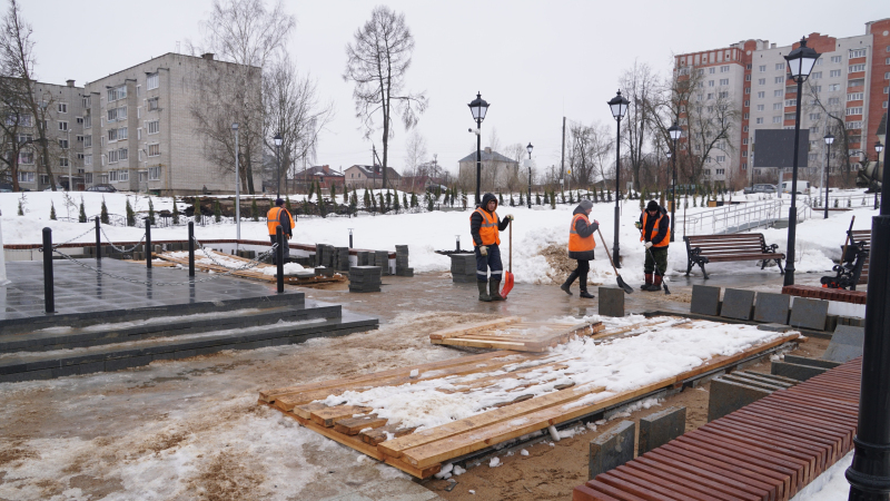 В Сквере Героев начались работы в рамках гарантийных обязательств подрядчика